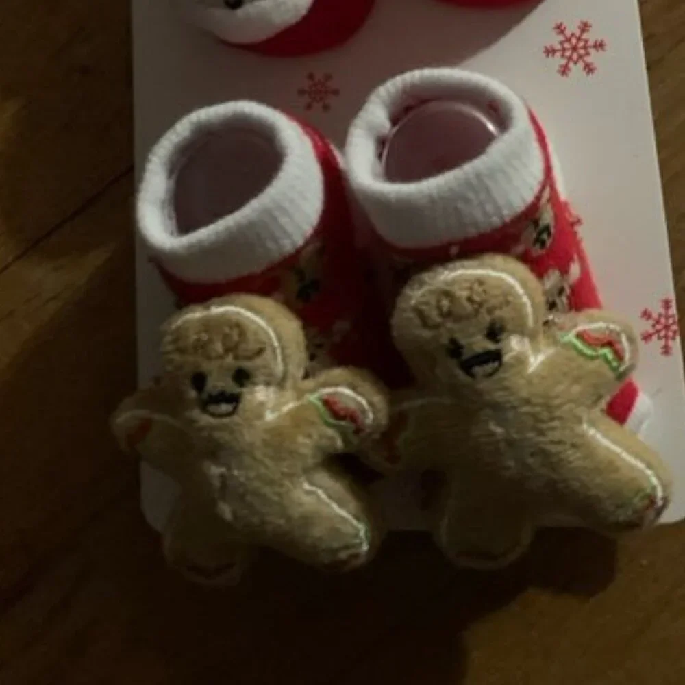 Stepping Stones Santa and Gingerbread rattle booties